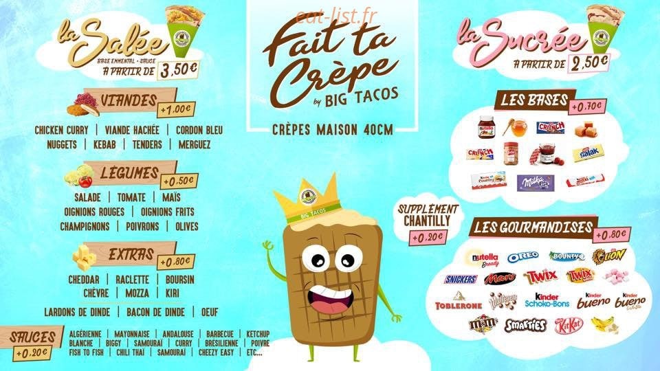Big Tacos — carte page 1