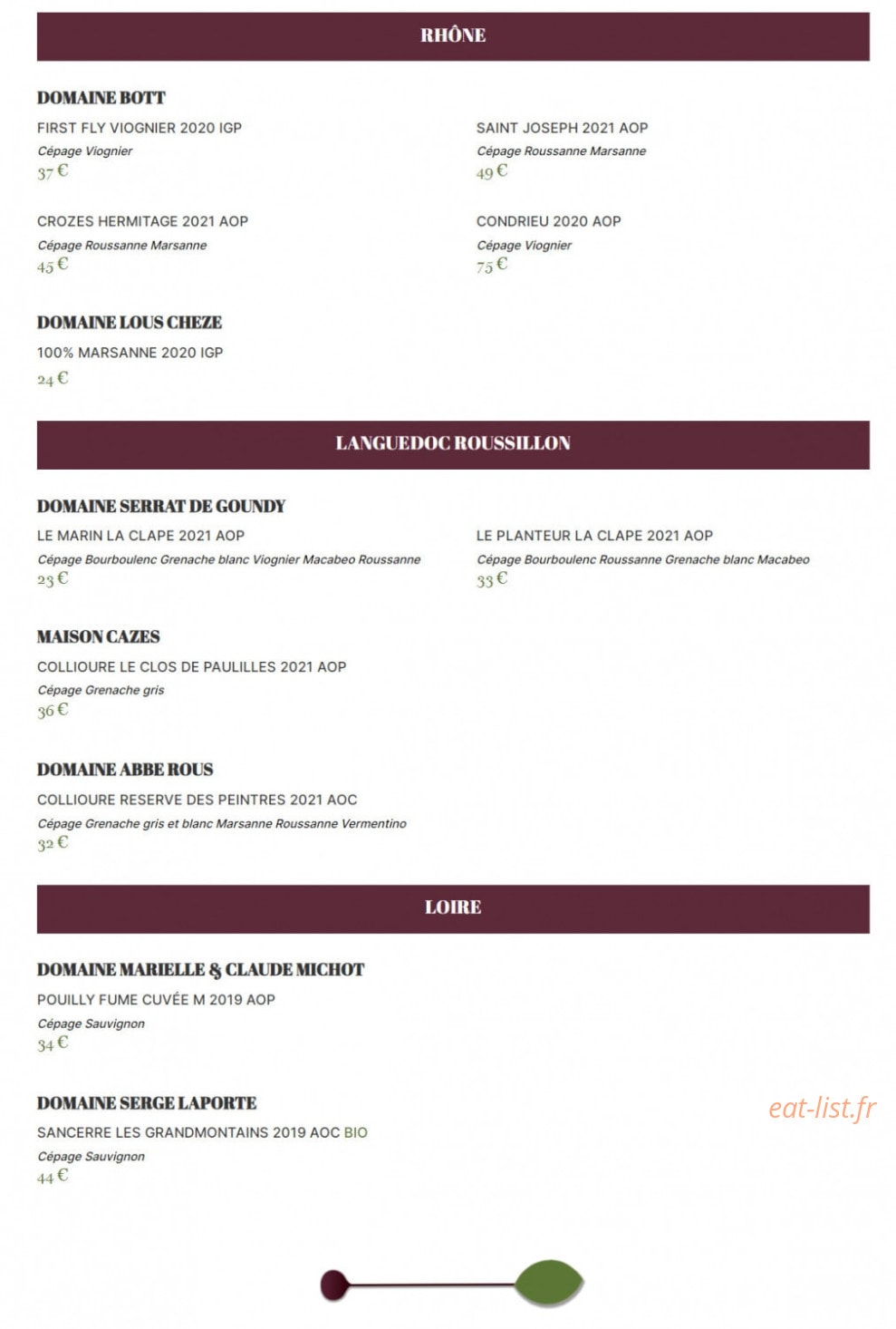 Café Bourbon — carte page 3