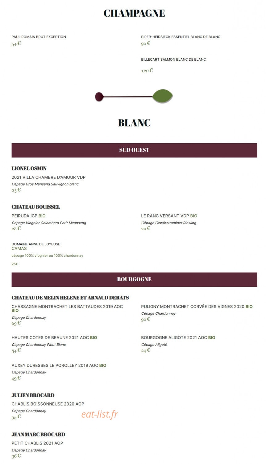 Café Bourbon — carte page 2