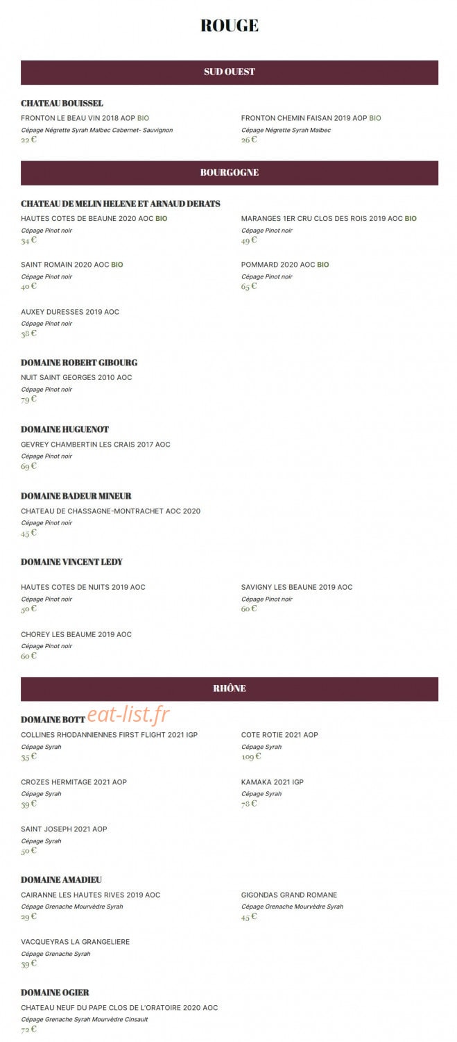 Café Bourbon — carte page 4