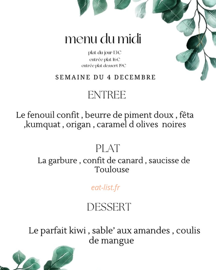 Café Bourbon — carte page 1