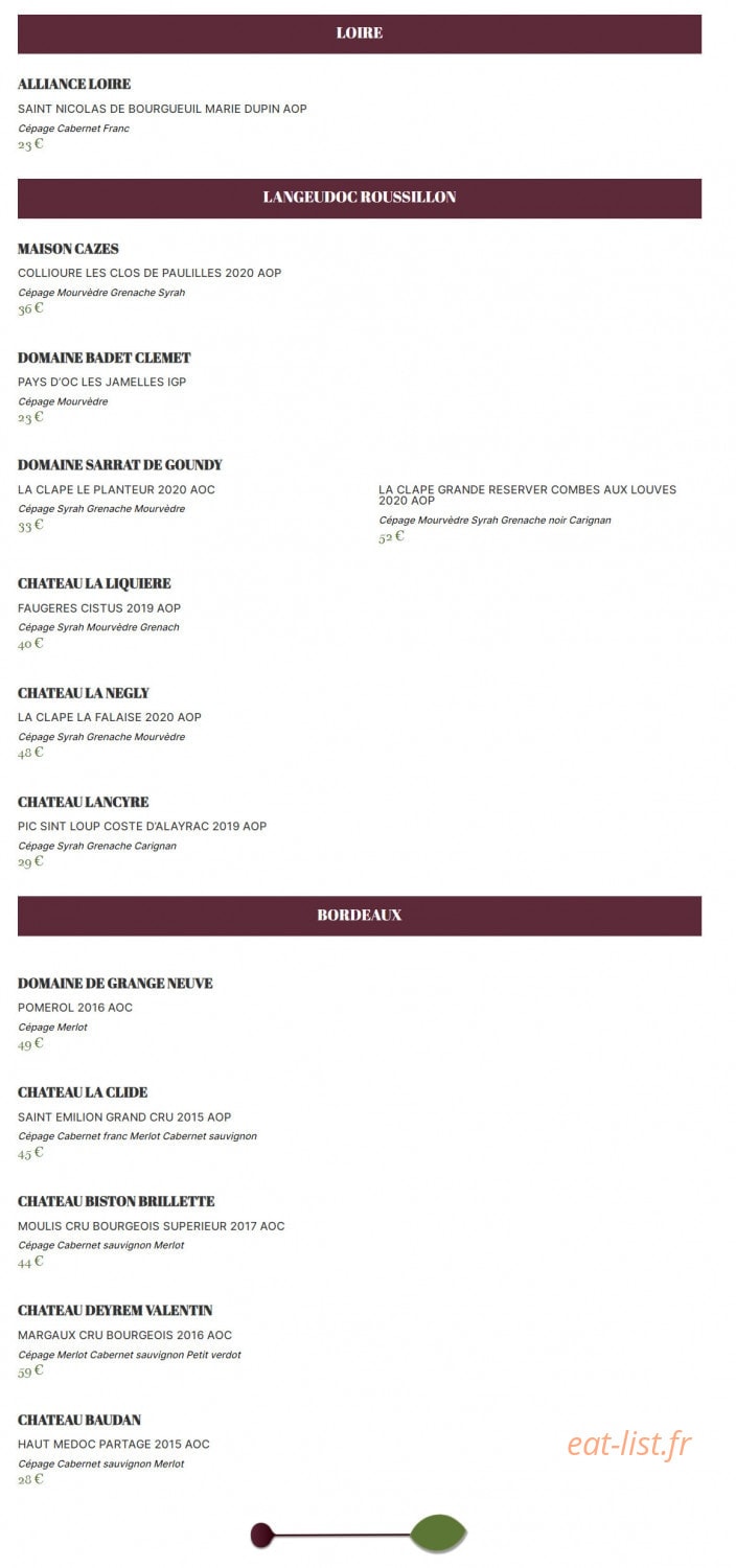 Café Bourbon — carte page 5
