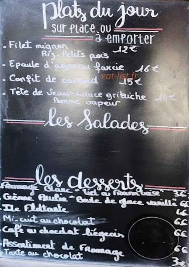 Café des Arcades — carte page 1