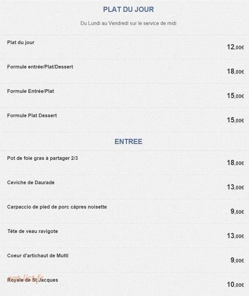 Chez Ernest — carte page 3