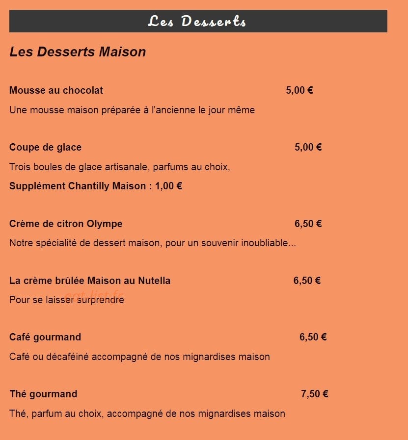 Chez Olympe — carte page 3