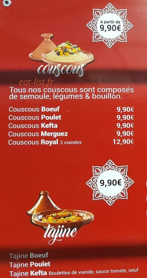 Couscous Rahma — carte page 1