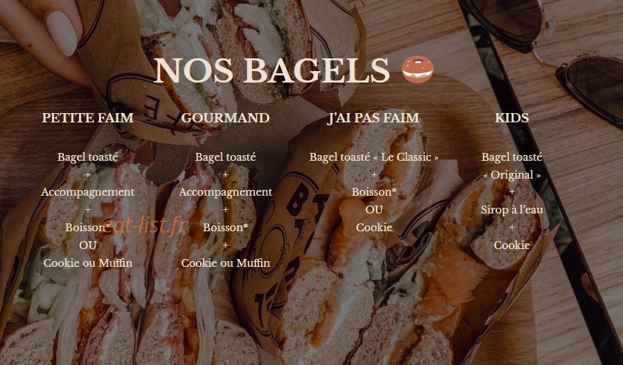 Green Bagel — carte page 1