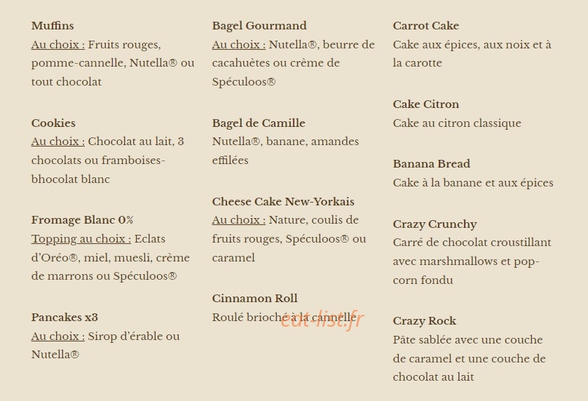 Green Bagel — carte page 8