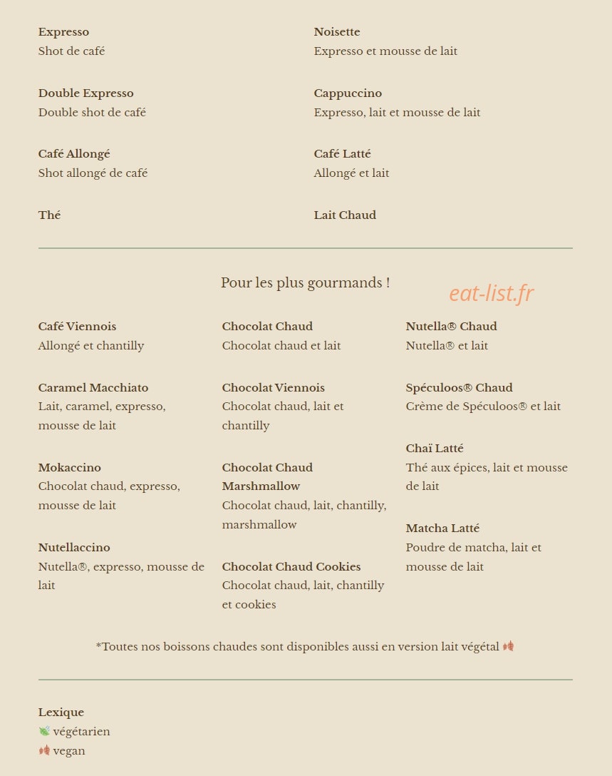 Green Bagel — carte page 11