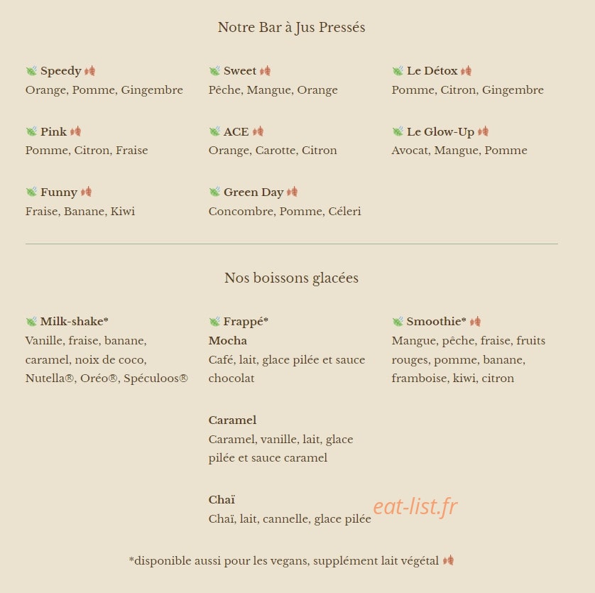 Green Bagel — carte page 10