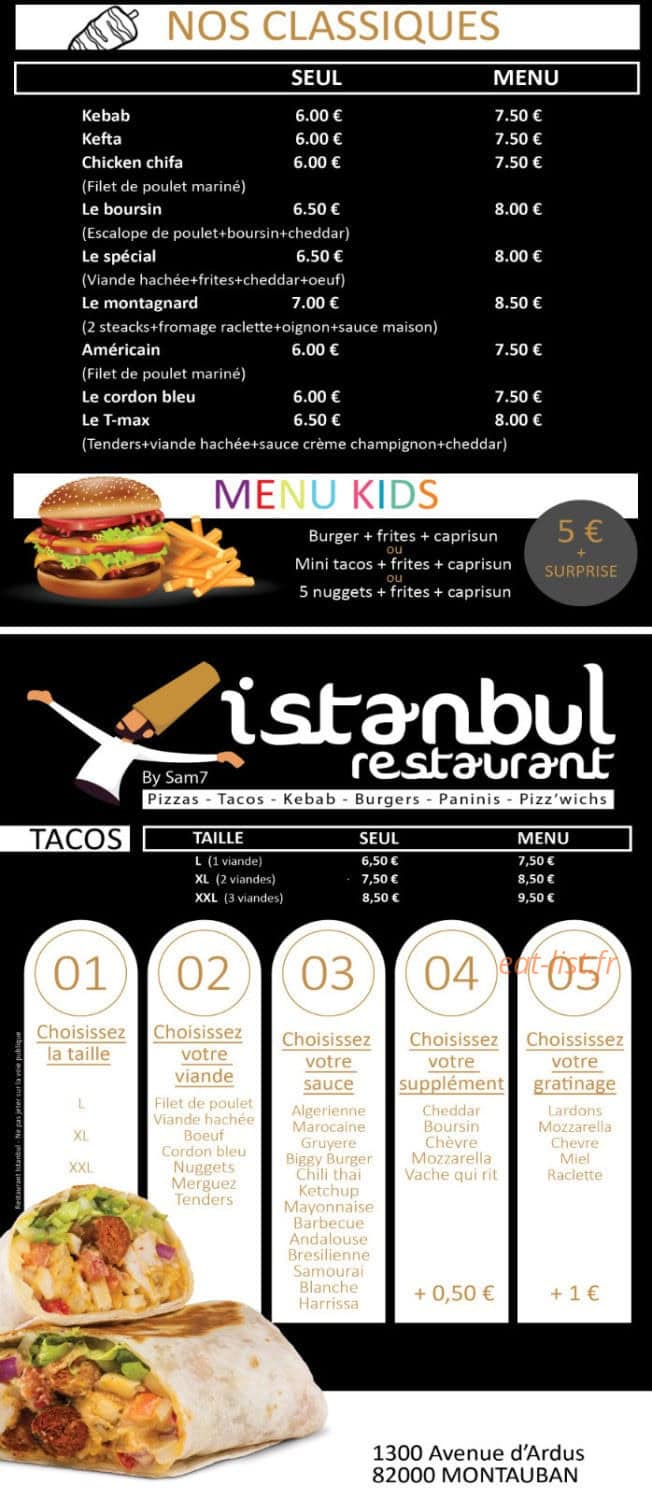Istanbul restaurant — carte page 3