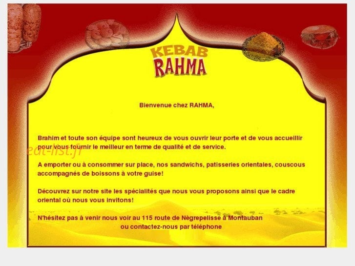 Kebab rahma — carte page 1