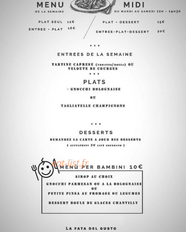 La Fata del gusto — carte page 1