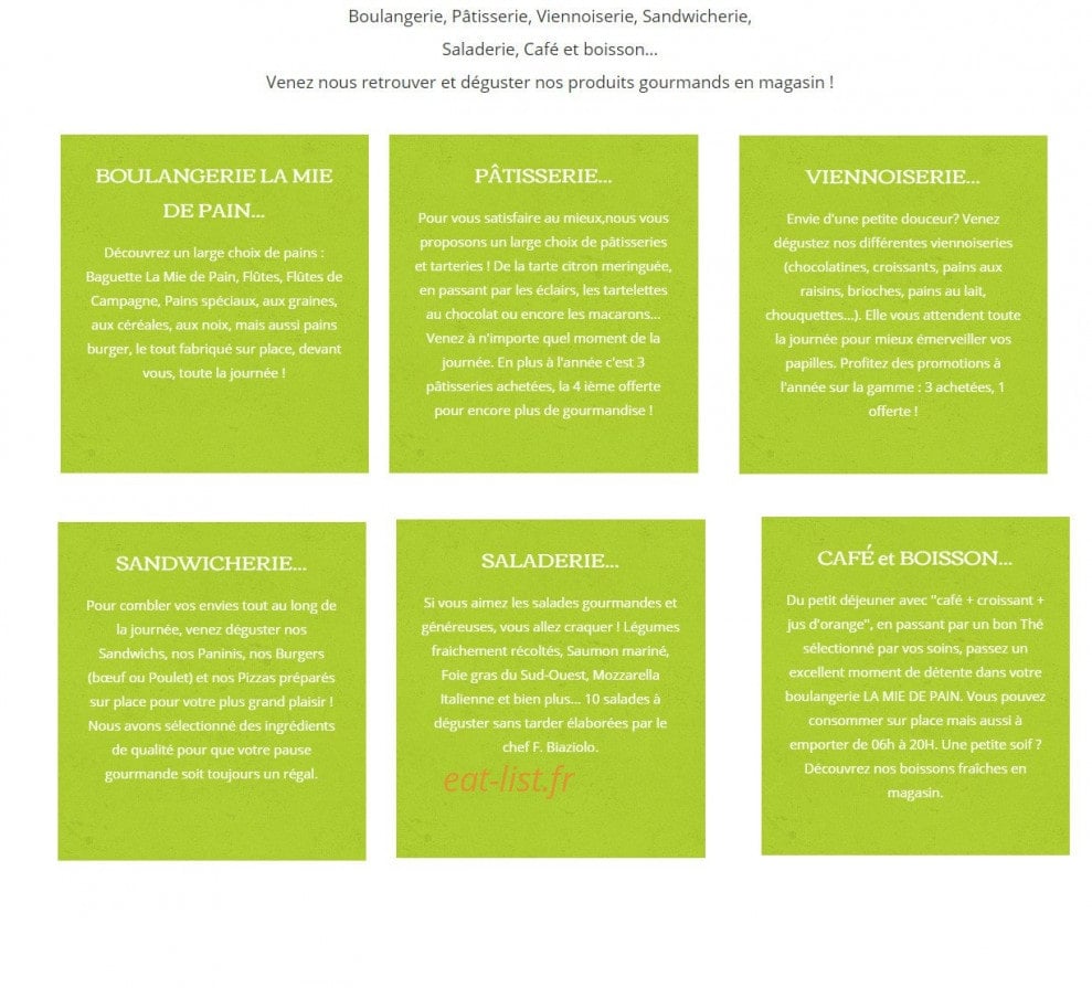 La mie de Pain — carte page 1
