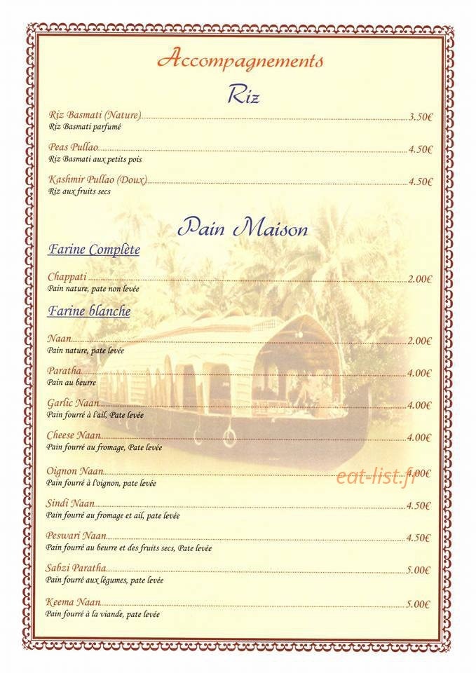 Le Delice Indien — carte page 4