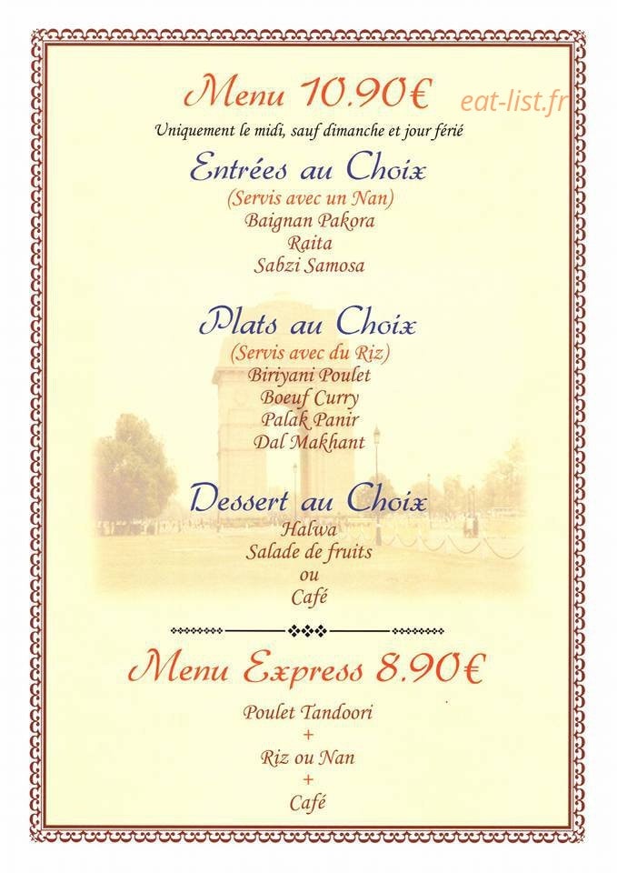 Le Delice Indien — carte page 5