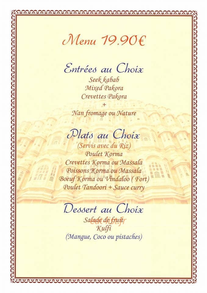 Le Delice Indien — carte page 7