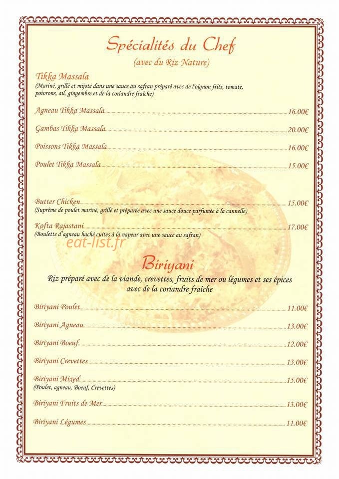 Le Delice Indien — carte page 3