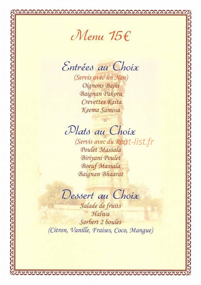 Le Delice Indien — carte page 6
