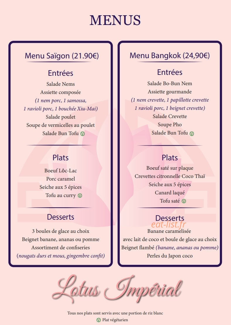 Le Lotus Impérial — carte page 2