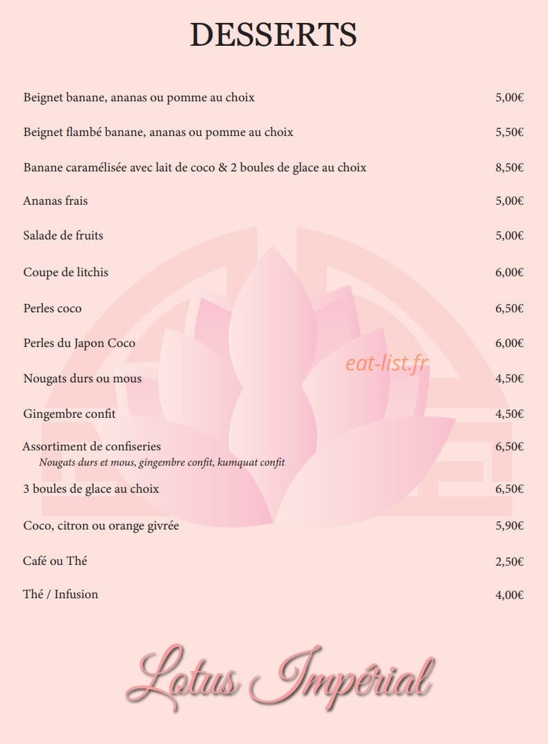 Le Lotus Impérial — carte page 8