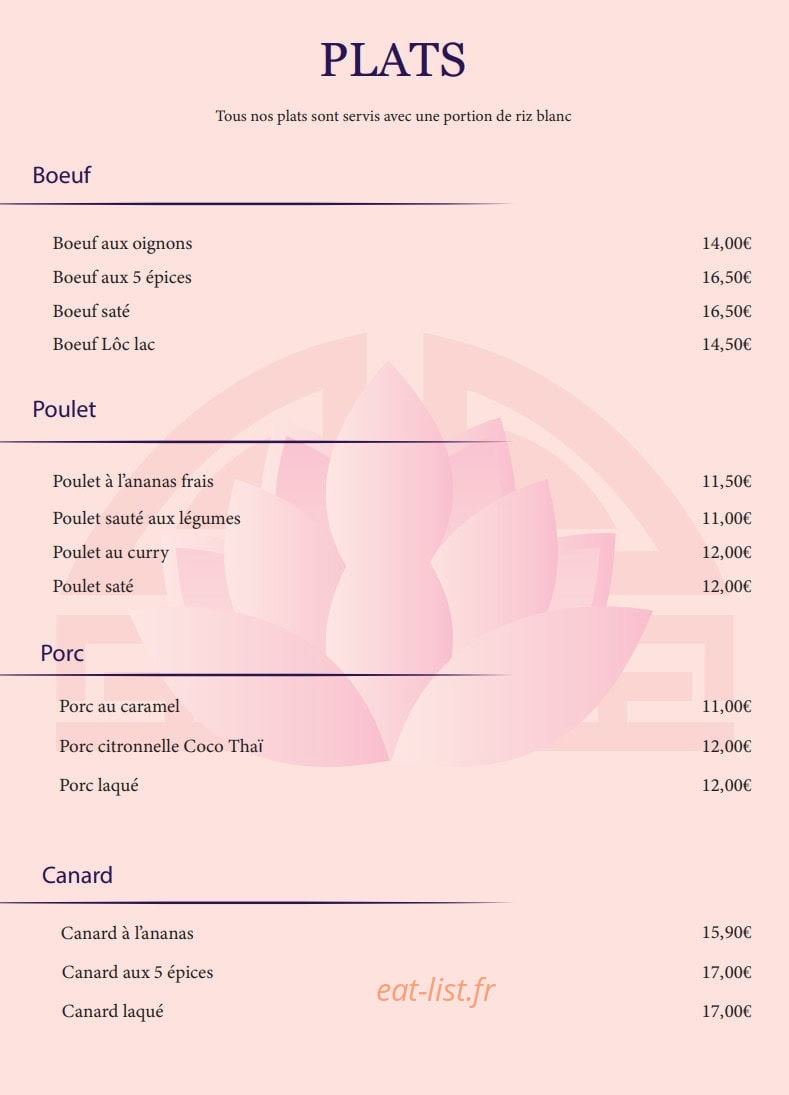 Le Lotus Impérial — carte page 5