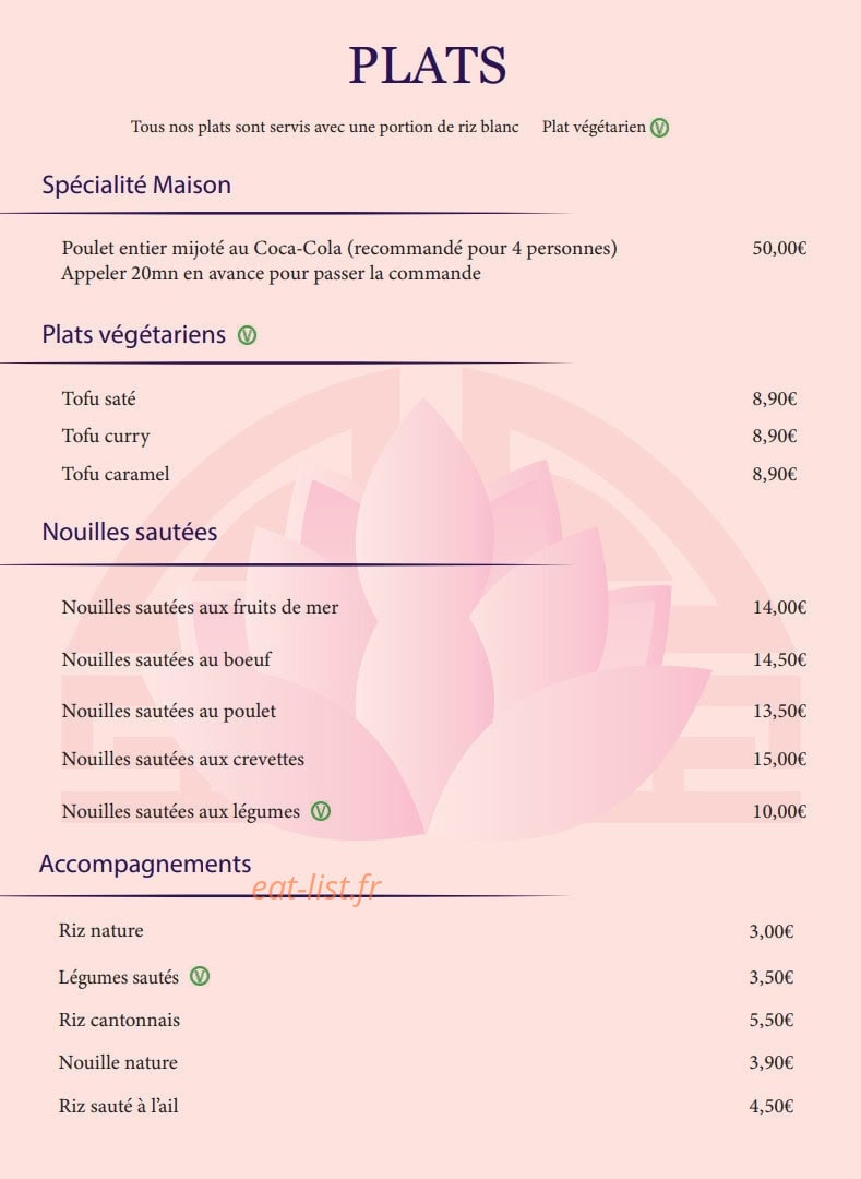 Le Lotus Impérial — carte page 7