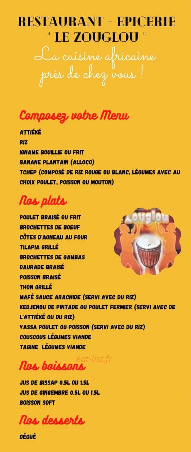 Le zouglou — carte page 1