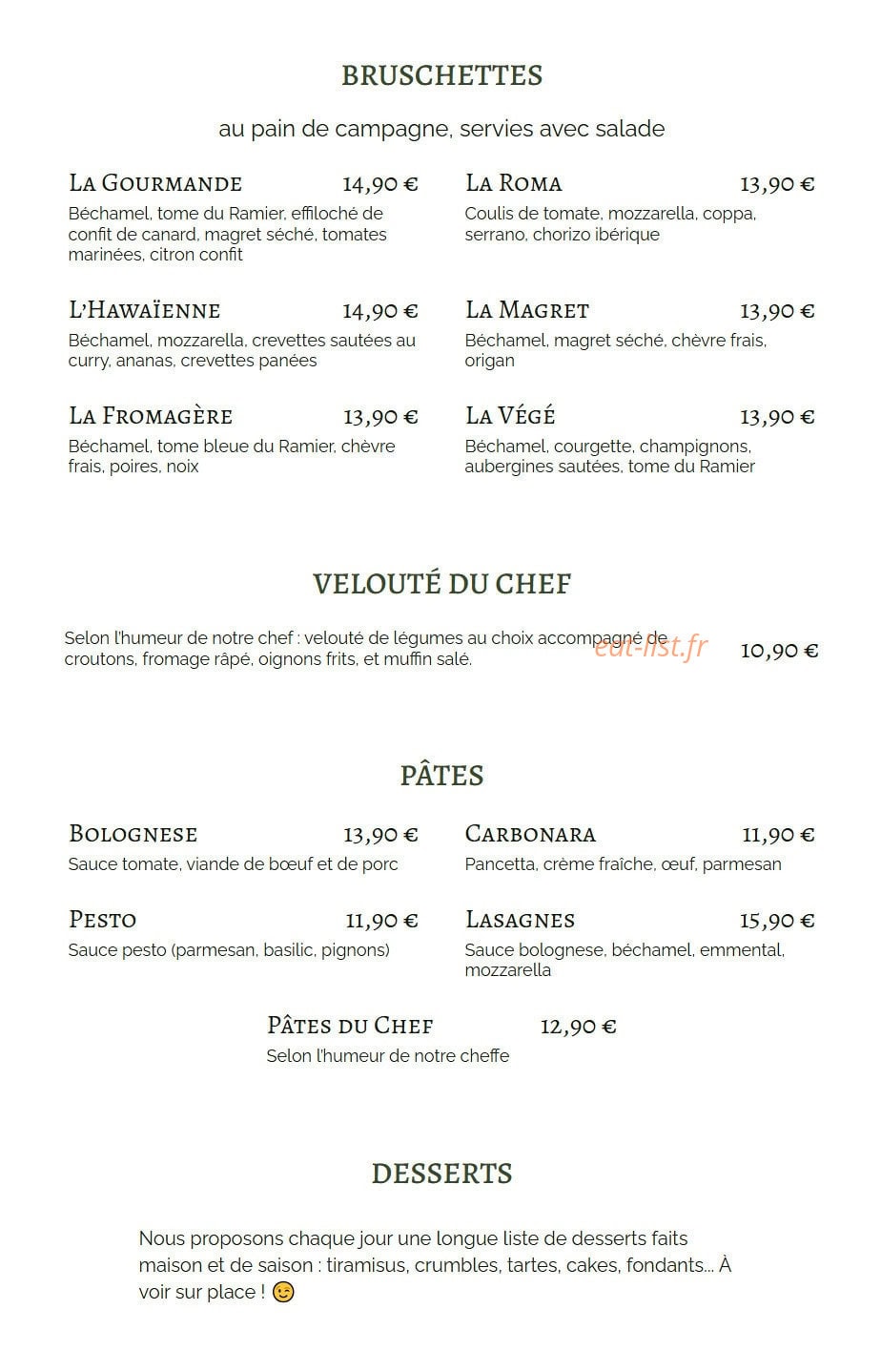 Les Gourmandises de Léa — carte page 2