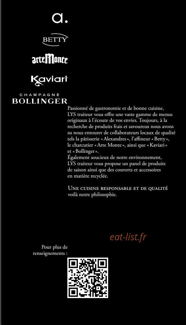 Lys-Traiteur — carte page 15