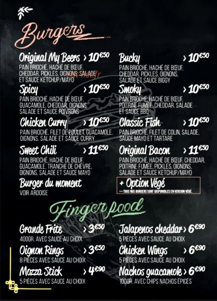 My Beers — carte page 1