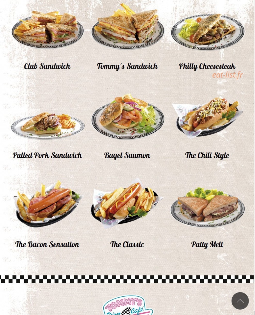 Tommy's Diner Café — carte page 4