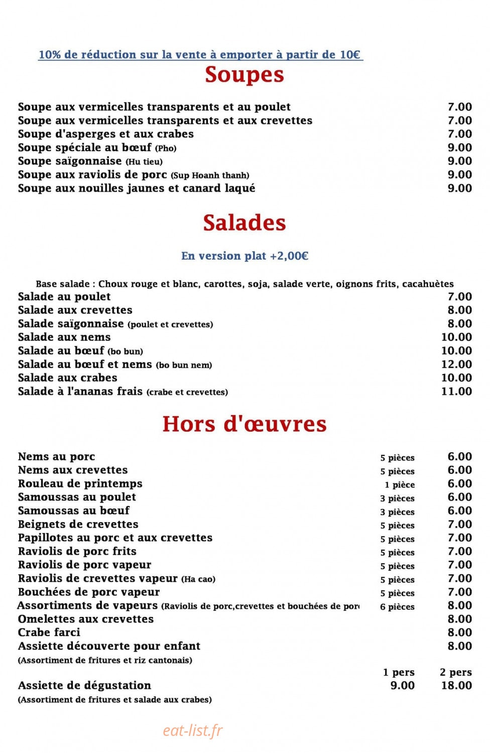 Le Saïgon — carte page 1
