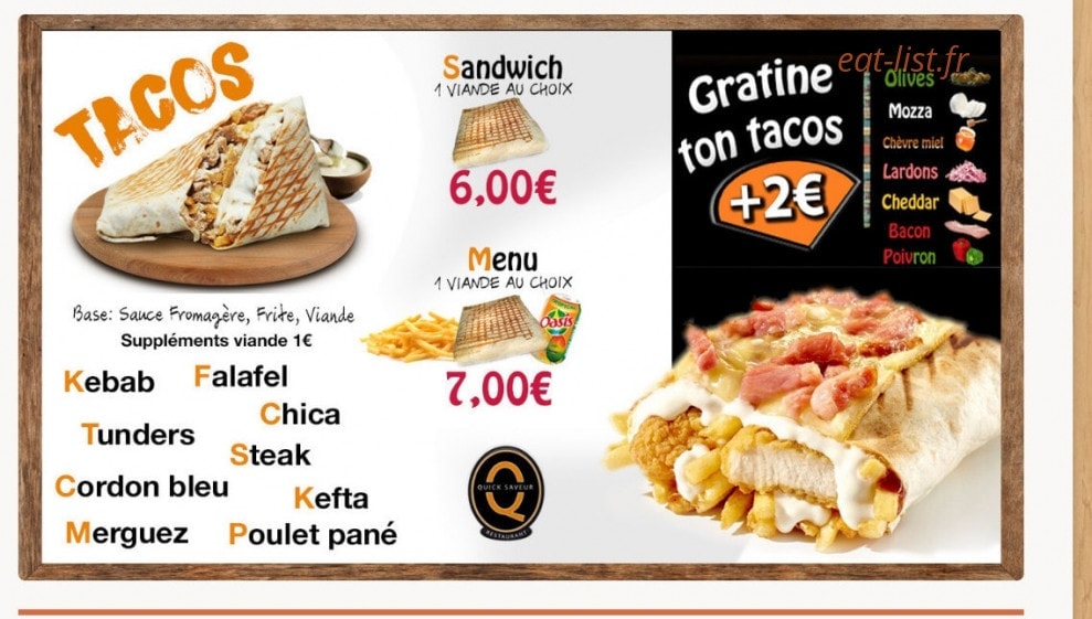 Quick saveurs — carte page 2