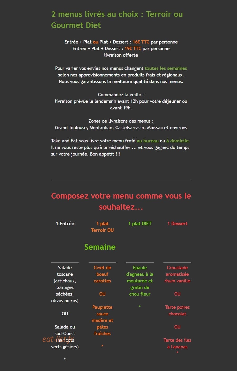 Take and Eat — carte page 1