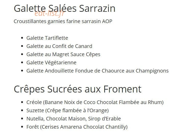 Aux Sarrazines du Faubourg — carte page 3