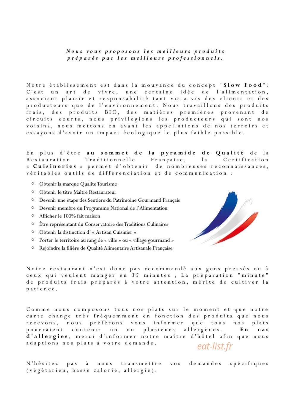 La table du Belvédère — carte page 2