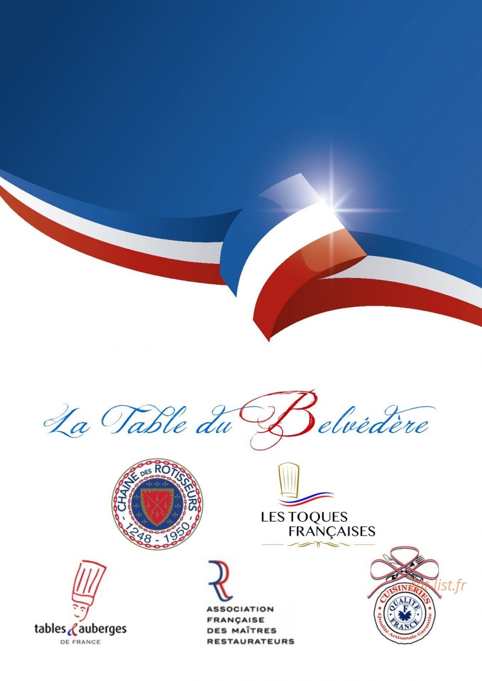 La table du Belvédère — carte page 1