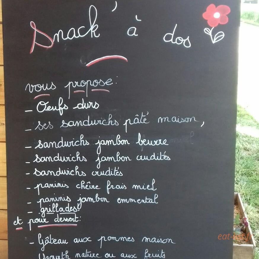 Snack'a dos — carte page 1