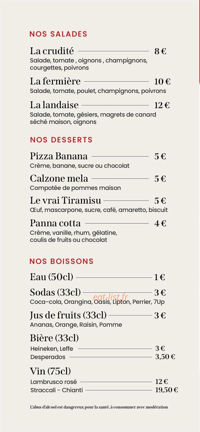 A'Rome Pizza — carte page 5