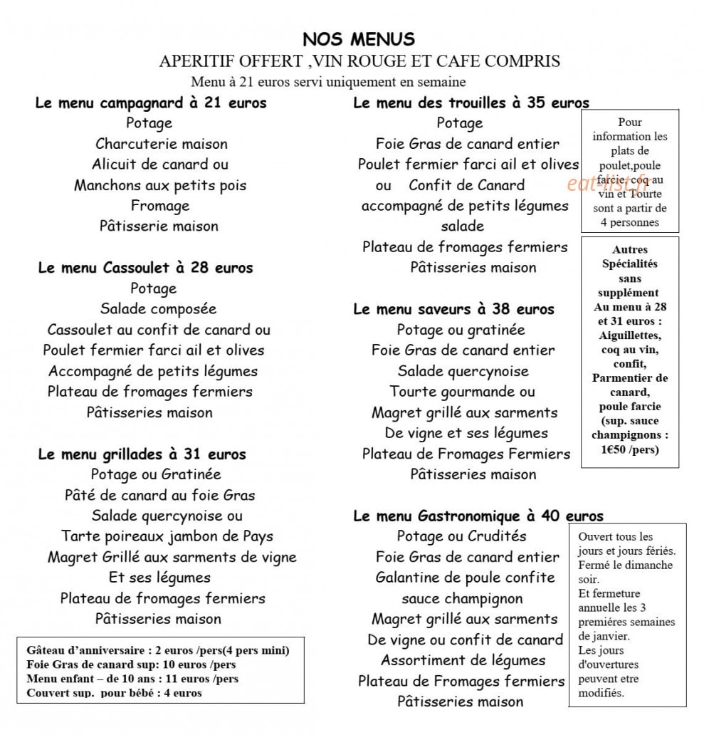 Auberge des trouilles — carte page 1