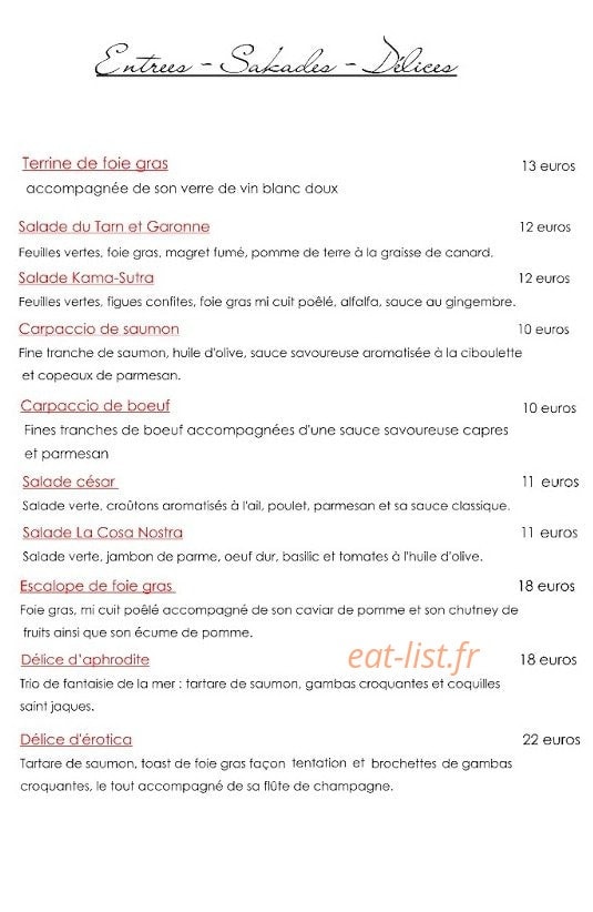 Le Restaurant Beffroi — carte page 1