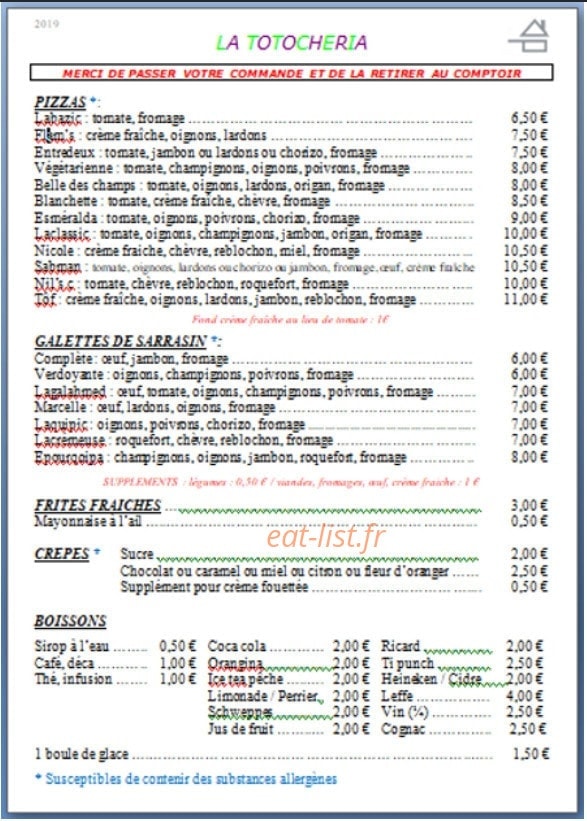 La totocheria — carte page 1