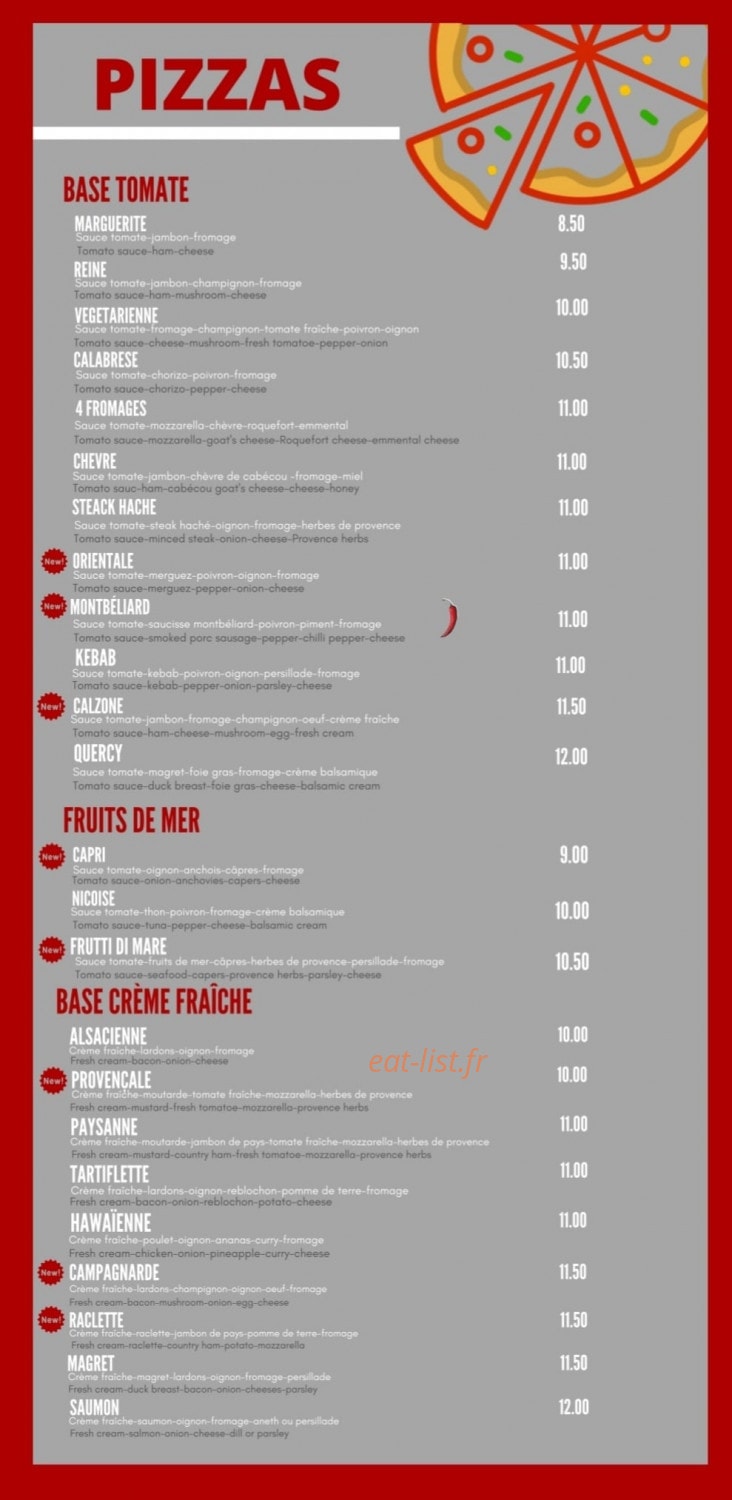Cafe de la Halle — carte page 1
