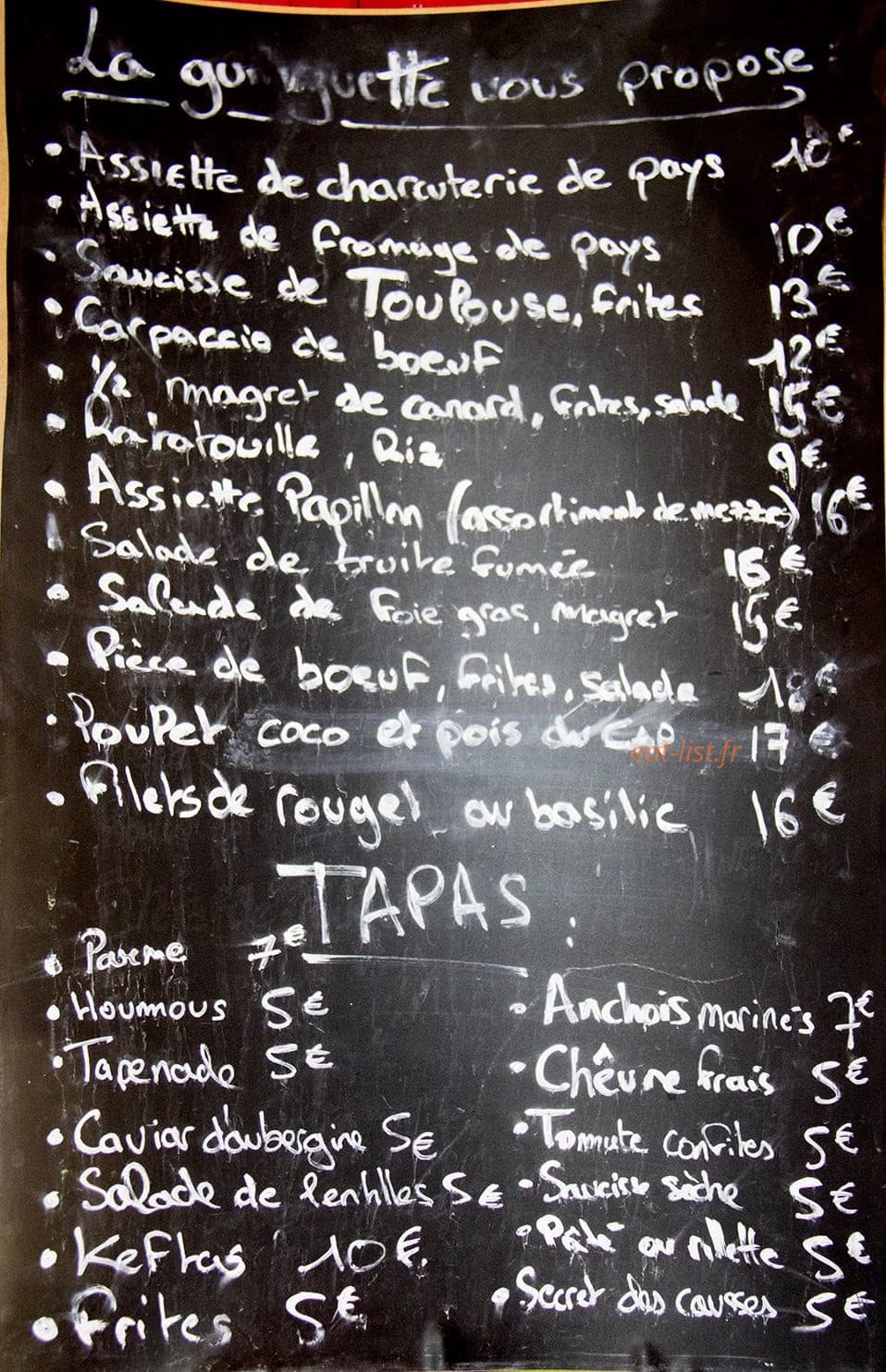 Guinguette de la Plage — carte page 1
