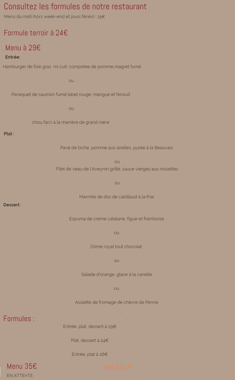 Le Festin de Babette — carte page 1