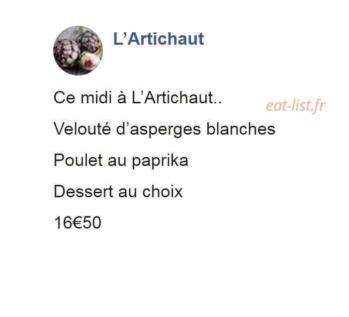 L’Artichaut — carte page 1