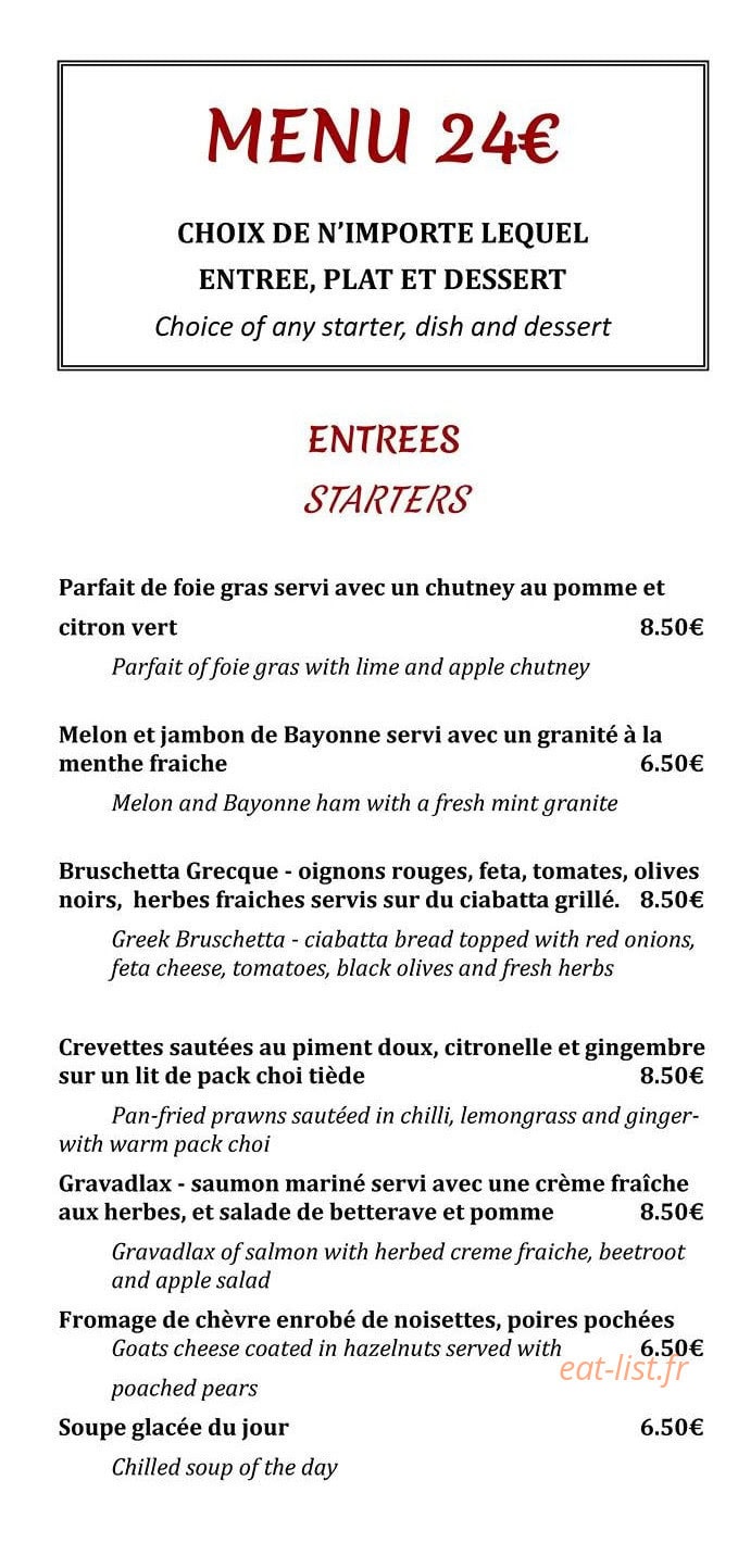 Cafe du Centre — carte page 2