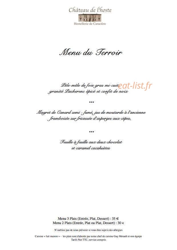 Château de l'Hoste — carte page 2