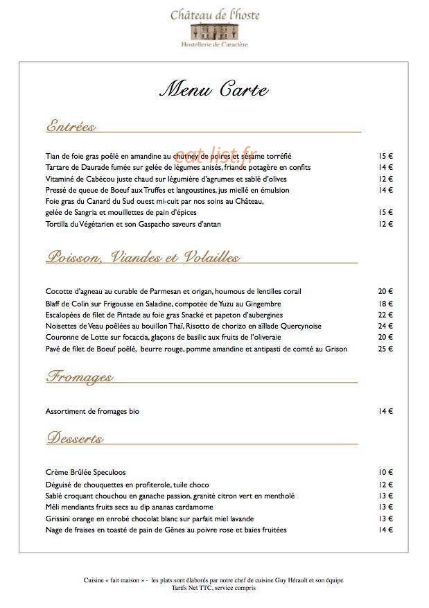 Château de l'Hoste — carte page 1